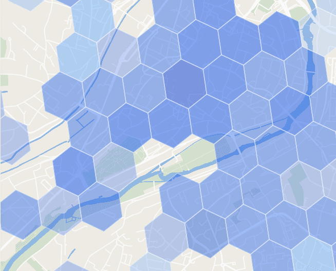 Carte hexagonale des prix immobiliers